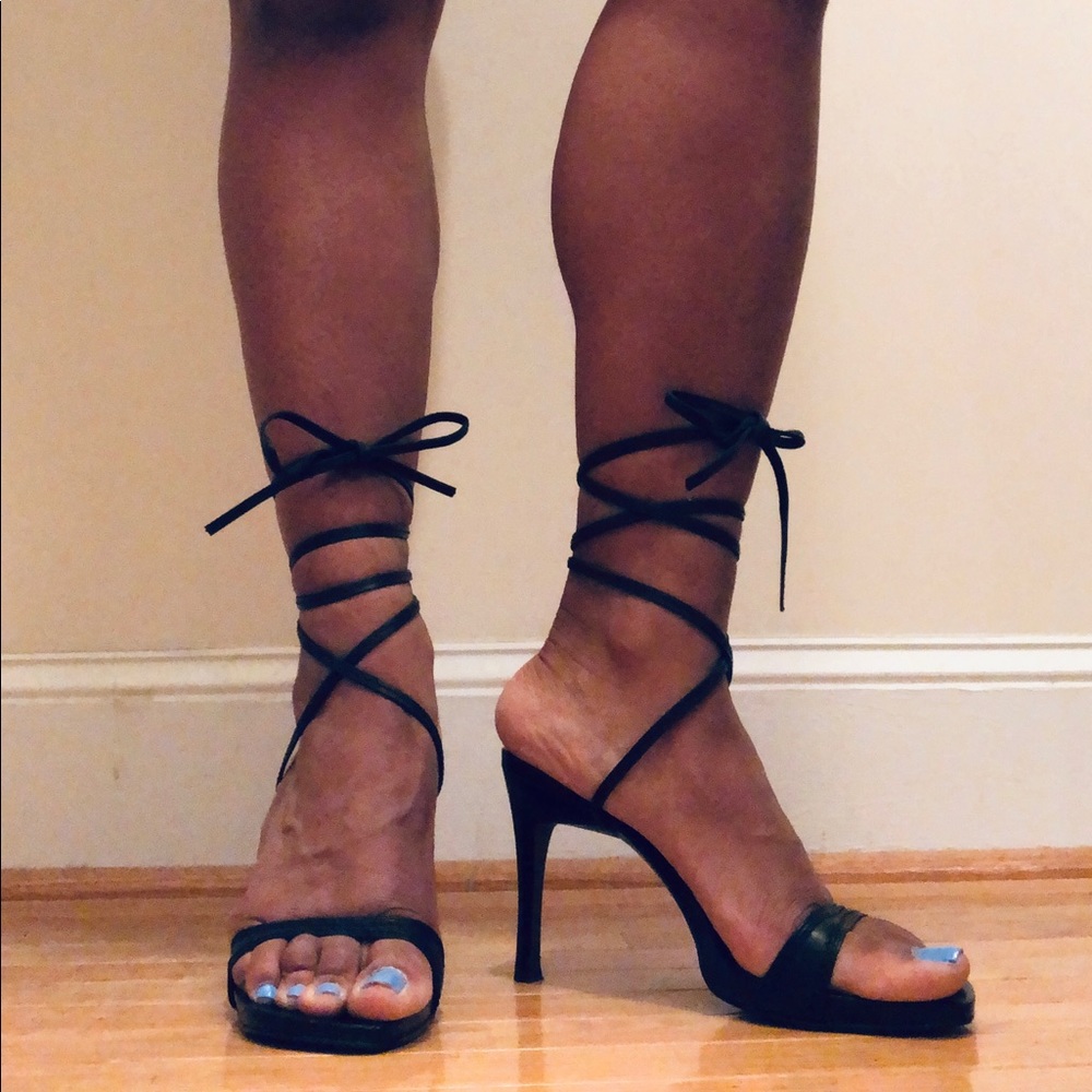 Nine West Genuine Leather HighRiser Strappy Heels